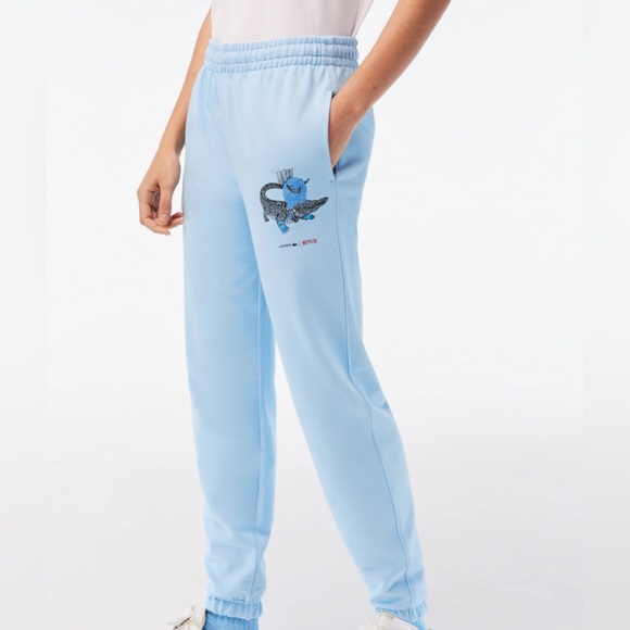 Lacoste x Bridgerton woman’s Sweatpants Size 42-10 Netflix Organic Cotton NEW - Picture 2 of 6
